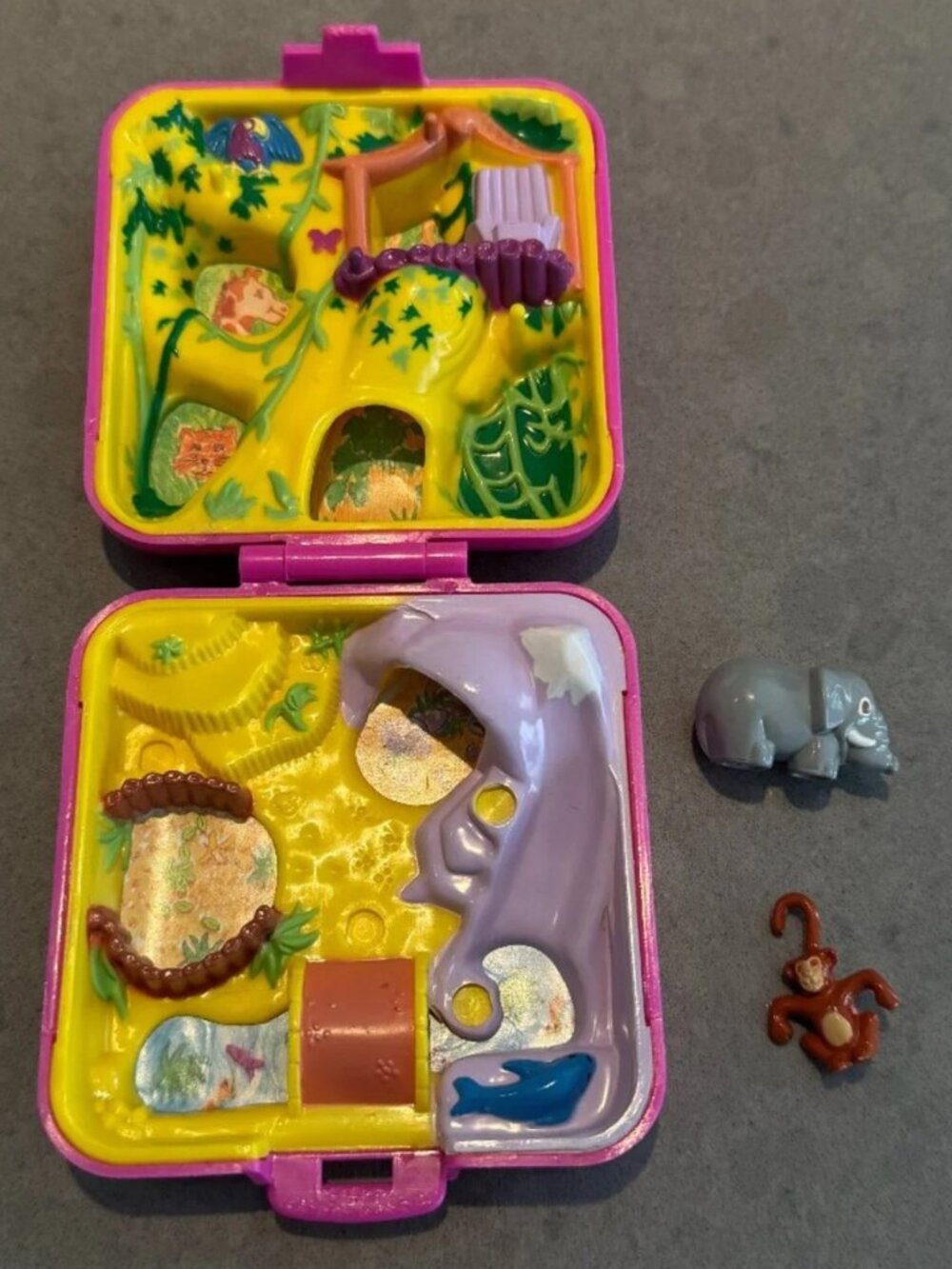Polly Pocket Jungle Wild Zoo World Compact Playset Vintage Bluebird 1989